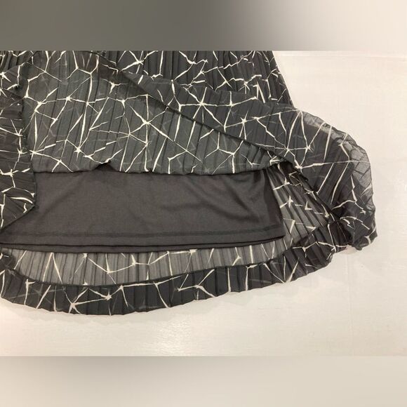 Apt 9 Dress Women’s 6 Black White Halter Chiffon Pleated Geometric - Picture 5 of 10